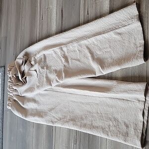 Stein Oatmeal Wide Flare  Leg Cropped Pants Size M